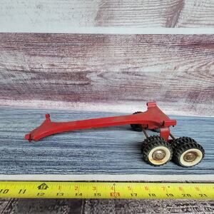 Vintage Structo pressed steel semi log trailer red